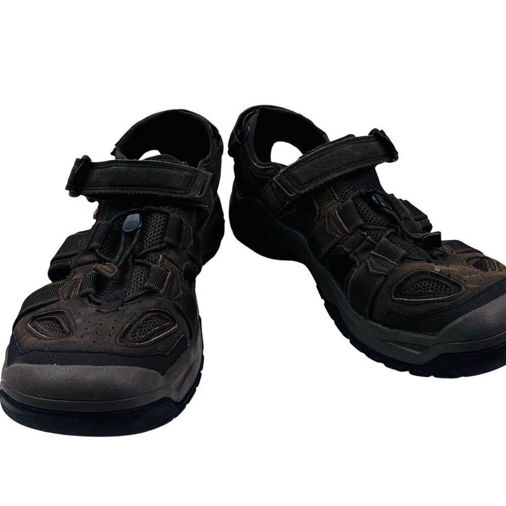 Teva Brown Omnium 2 Leather Outdoor Hybrid Rugged Fisherman Sandals Men's 11.5